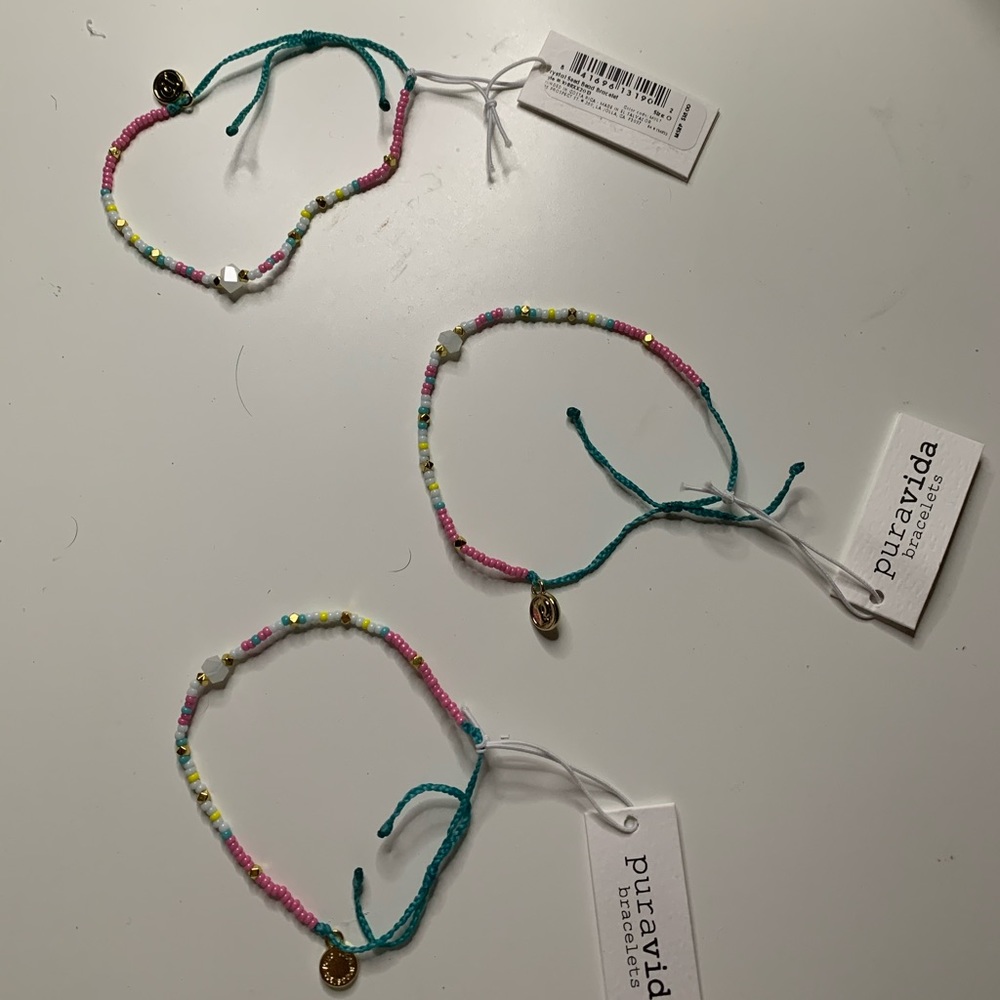 3 Pura Vida Crystal Seed Bead Bracelets!